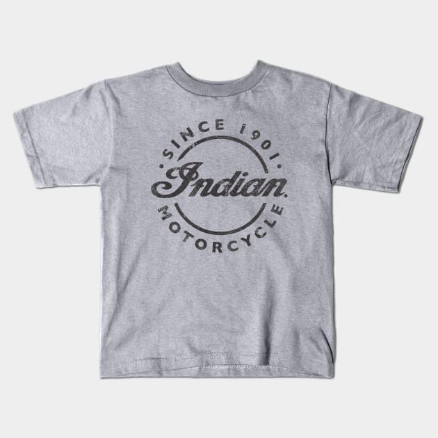 Retro Indian Motorcycles Kids T-Shirt by Brown Pencil